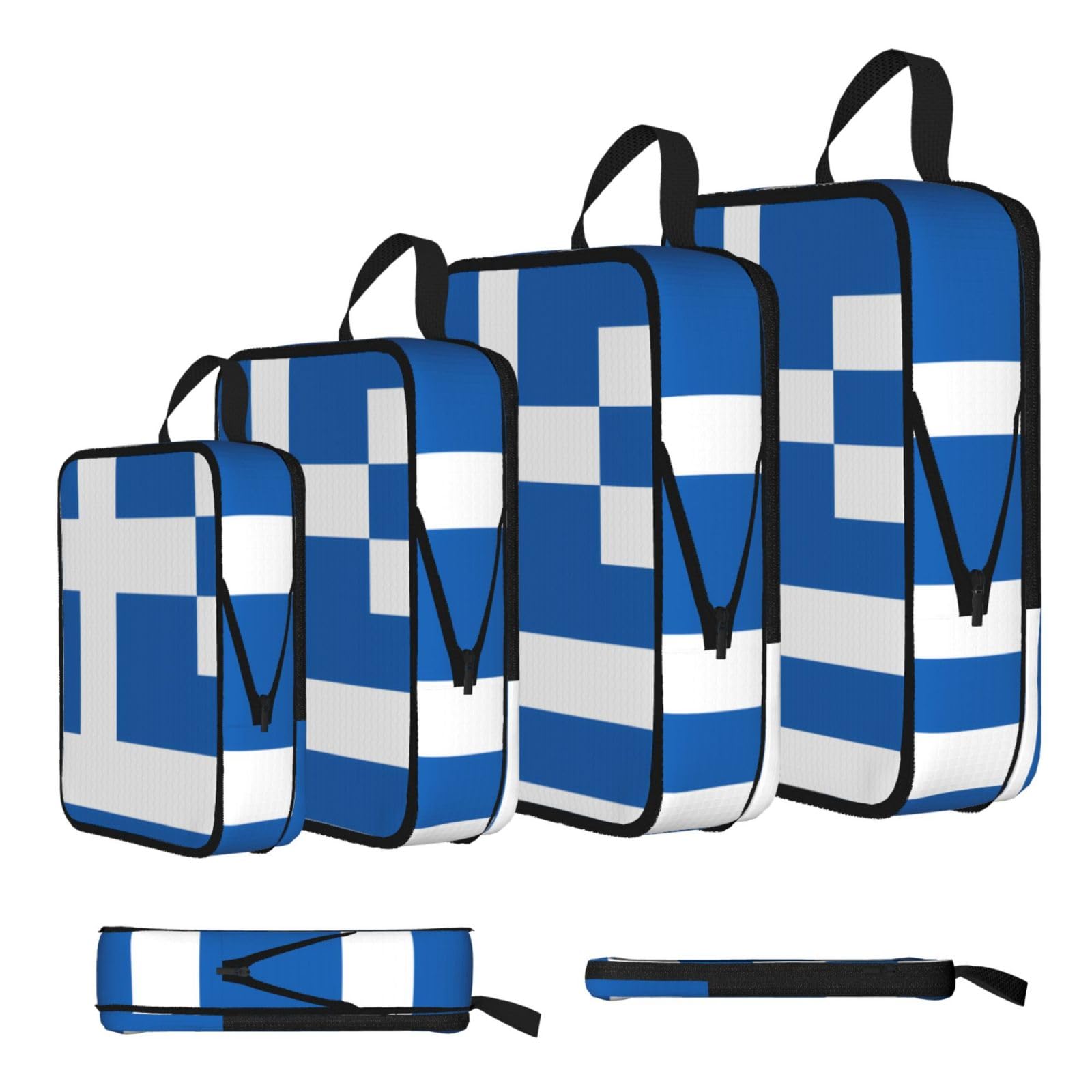 Greek flag Compression Packing Cubes 4 Piece Set