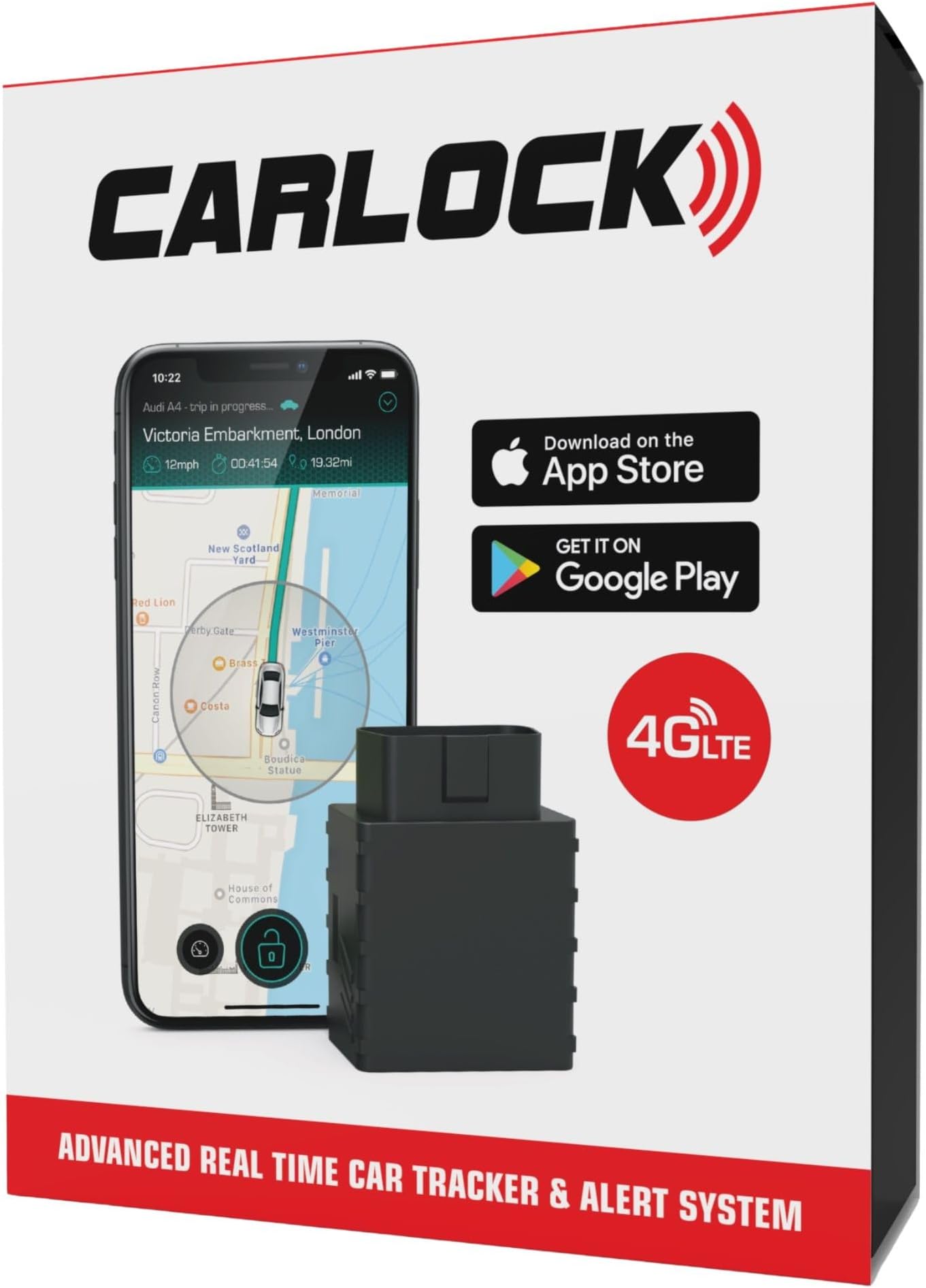 – CARLOCK Anti Theft Car Device - Real Time UK 4G LTE Car GPS Tracker & Car Alarm System Security - OBD & Phone App - Auto Van Vehicles Tracking & Instant Alert of Suspicious Behavior