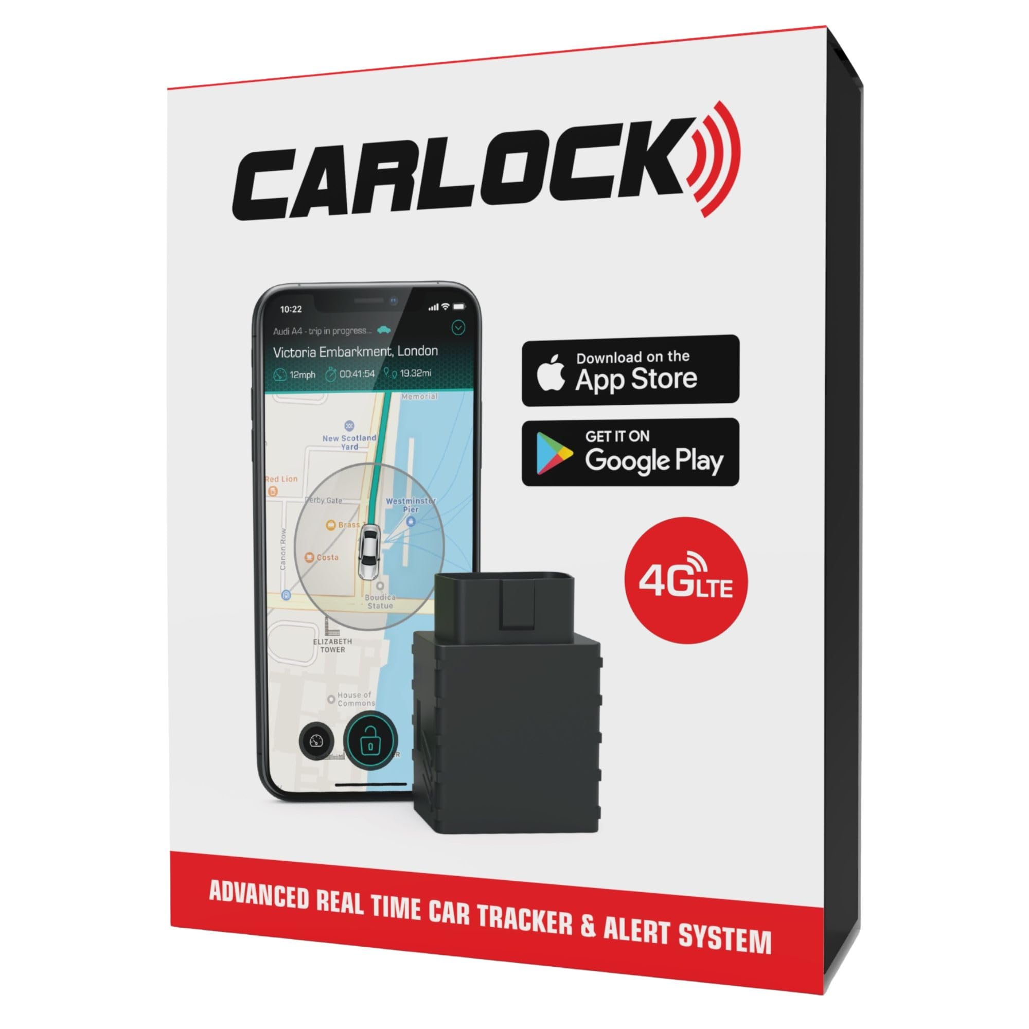 – CARLOCK Anti Theft Car Device - Real Time UK 4G LTE Car GPS Tracker & Car Alarm System Security - OBD & Phone App - Auto Van Vehicles Tracking & Instant Alert of Suspicious Behavior