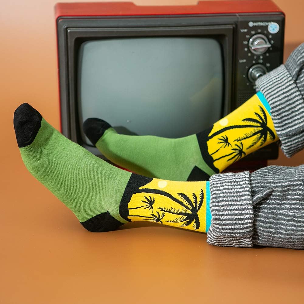 BISOUSOX Mens Dress Socks Funny Fun Colorful Crazy Funky Crew Socks for Men Novelty Happy Cotton Size 9-12 - Image 8