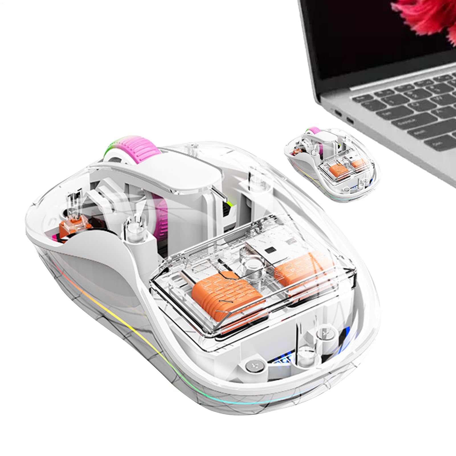 Ancsttu 充電式ワイヤレスコンピュータ制御、サイレントコンピュータ制御ワイヤレス | 充電式コンピュータ制御ワイヤレスコンピュータ用 - タブレット、ノートパソコン、旅行、リビングルーム、寮などの騒音のないコンピュータ制御