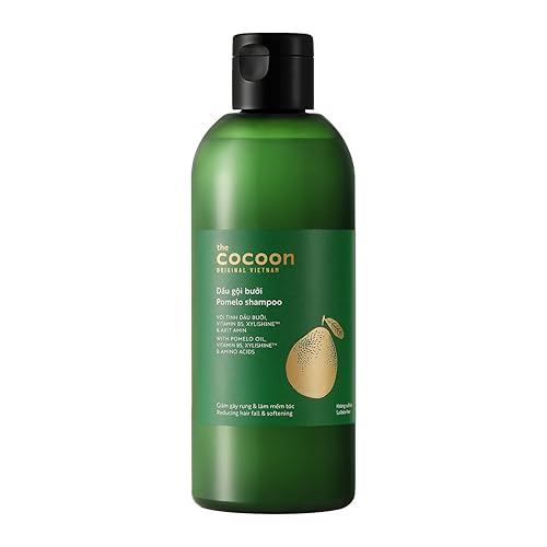 Cocoon Pomelo - Champú de aceite esencial con xilisina y aminoácidos, tratamiento vegano sin sulfatos para suavizar, reducir la pérdida y dar