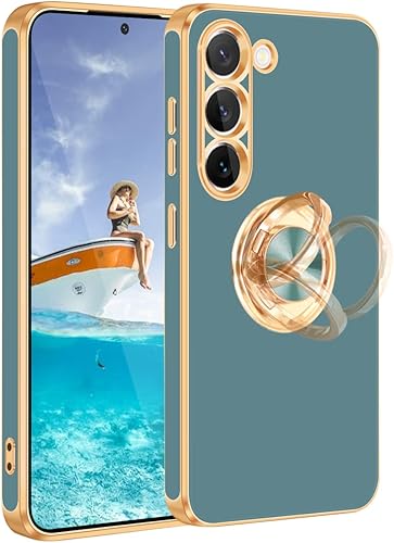 Miniatura 1 de Fingic Funda para Samsung Galaxy S23 Plus con soporte de anillo de 360 para mujeres y niñas, soporte magnético delgado, soporte magnético, soporte
