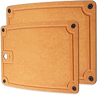 Barenthal 2PC Dishwasher Safe Composite Cutting Boards Set - Double-Sided, Juice Groove, Non-Slip Feet, Knife-Friendly for Meat, Fruit, Veggies