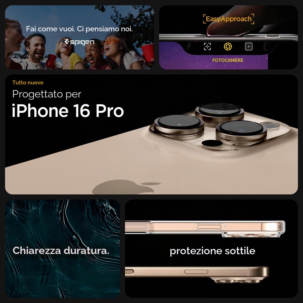 Spigen Cover Ultra Hybrid Compatibile con iPhone 16 Pro - Frost Clear
