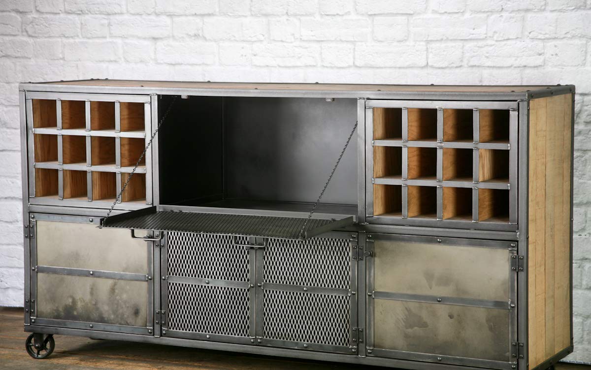 Industrial Liquor Industrial Bar Cart, Reclaimed