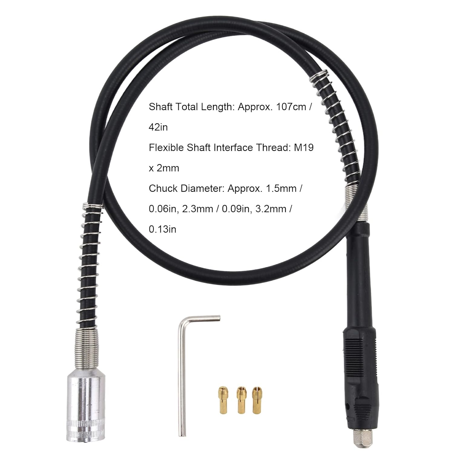 42in Flexible Power Drill Extension Shaft Flex Adapter Attachment Rotary Grinder Woodworking Tool