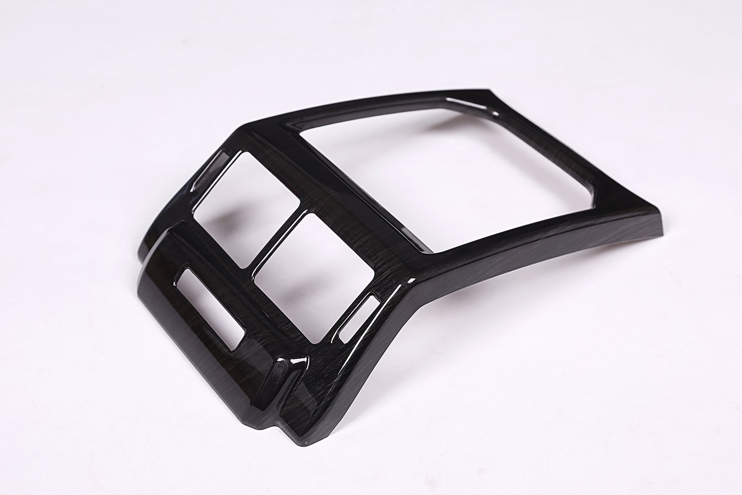 LLKUANG Car ABS Interior Rear Row Air Conditioning Vent Frame Trim for Land Rover Range Rover Evoque 2014-2019 (Black Ash Wood Grain)