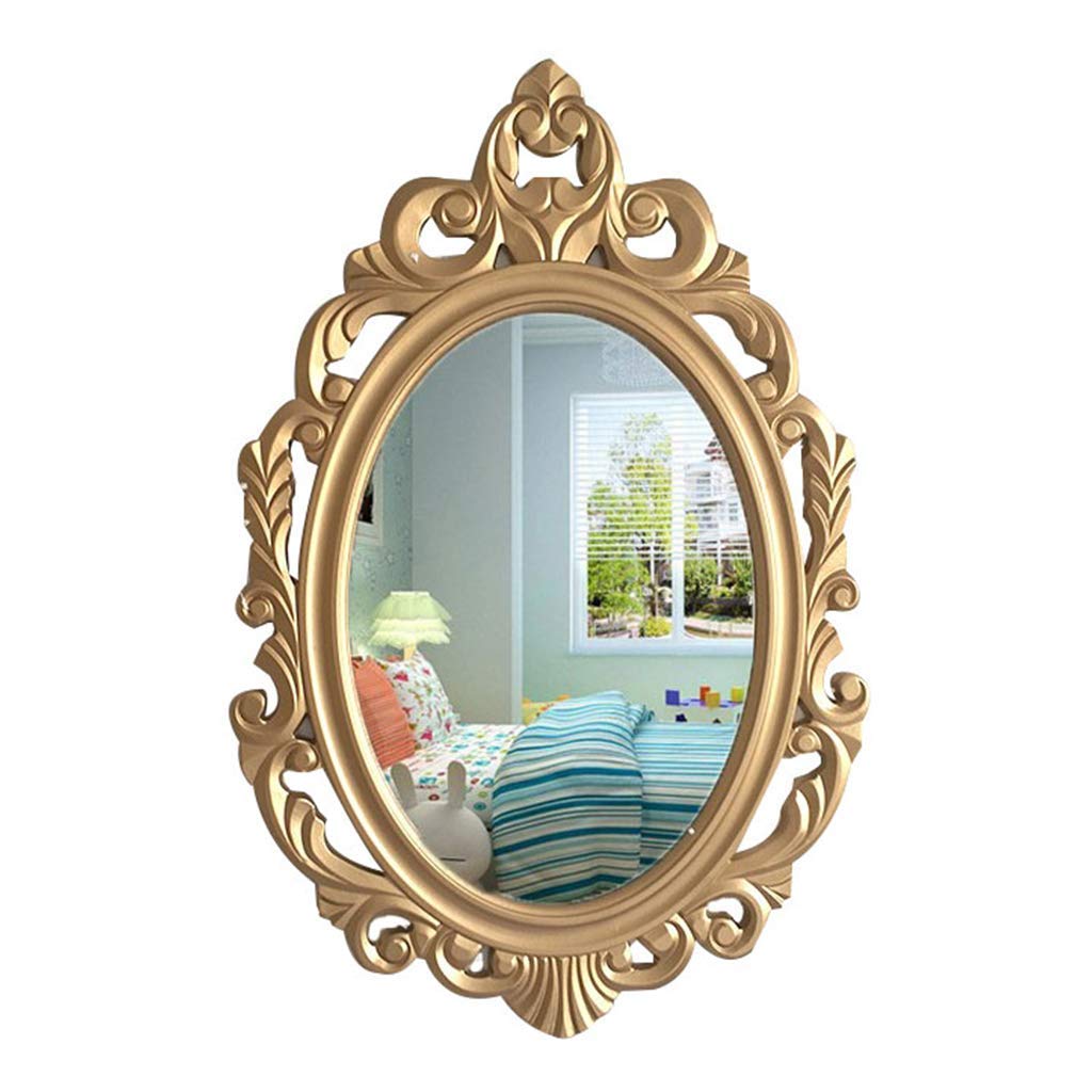 Miroir de maquillage sculpté antique ovale or 60cm salle de séjour
