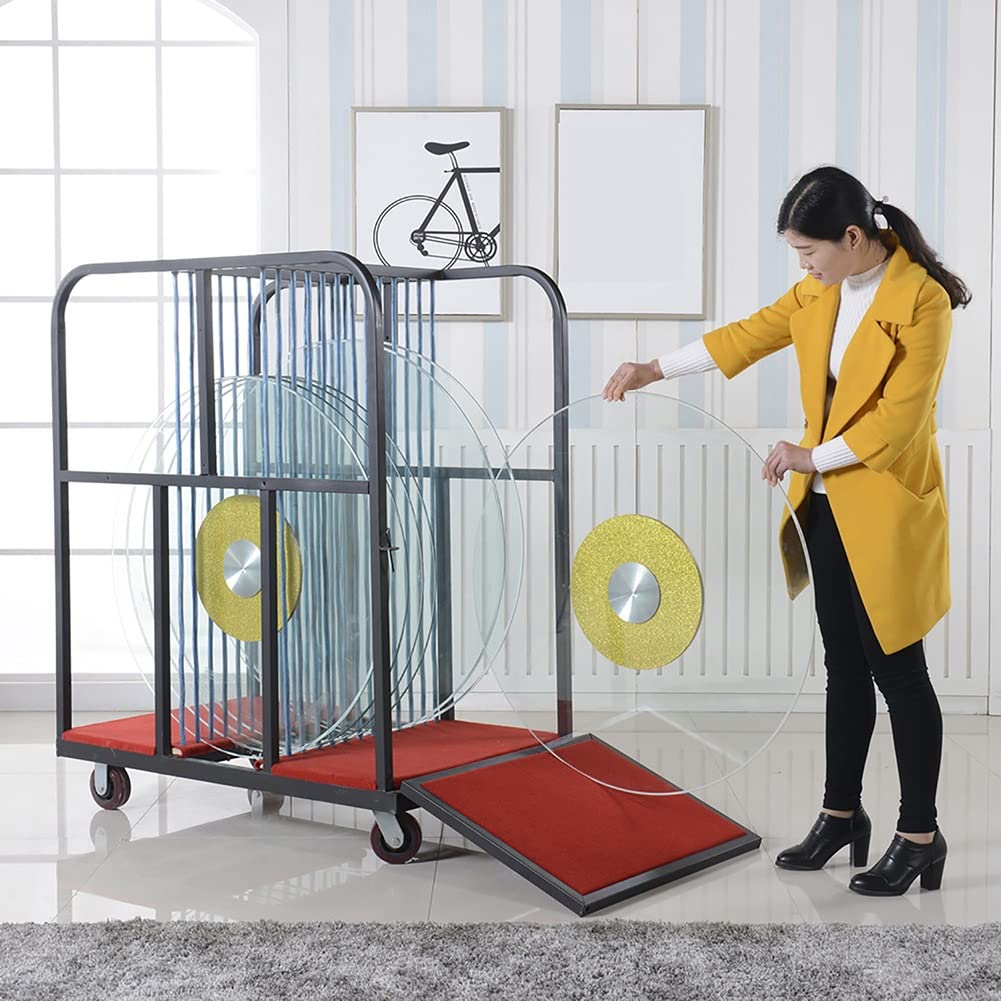 Elegancka obrotowa taca do serwowania, półmisek ze szkła hartowanego, aluminiowa podstawa, cichy wir, 50-81 cm, idealna na stół jadalny, nowoczesny wystrój domu.