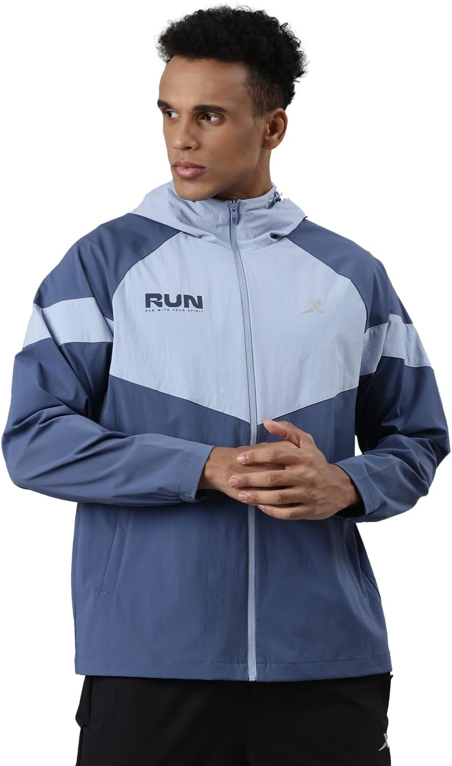 XTEPSports Elastic Basic, Double Layer Windbreaker, Windcheeter, Running Series, Comfort Hoodies Jacket, Polyamide + Elastane, Running/Sports Jacket for Men