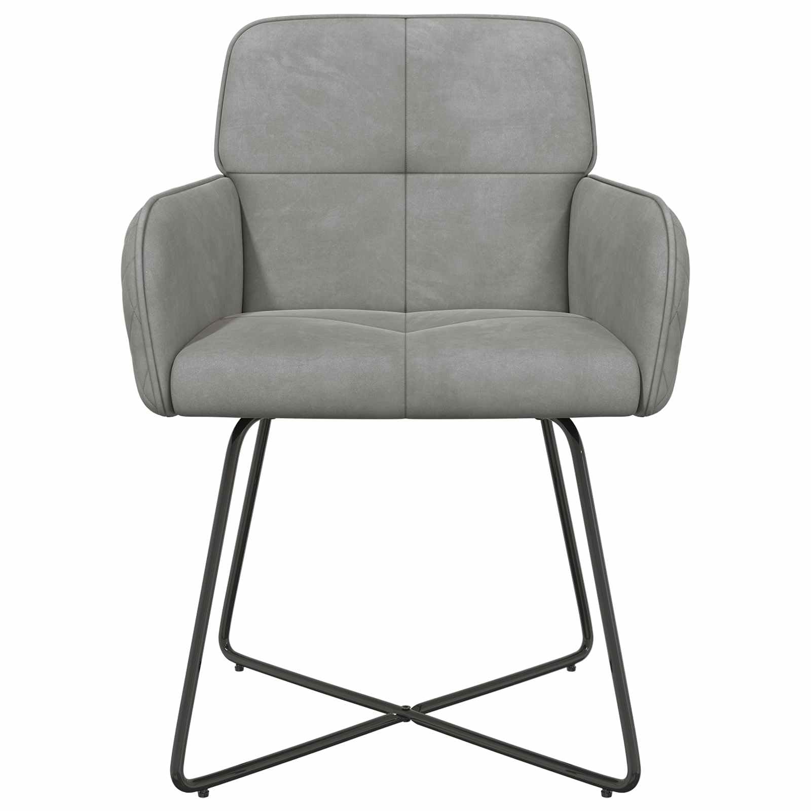 Krzesło do jadalni, zestaw 4 sztuk, aksamitne, jasnoszare 59 x 56,5 x 86 cm, z metalowym stelażem, krzesło tapicerowane z podłokietnikami, ergonomiczne oparcie, nowoczesne wzornictwo, trwałe