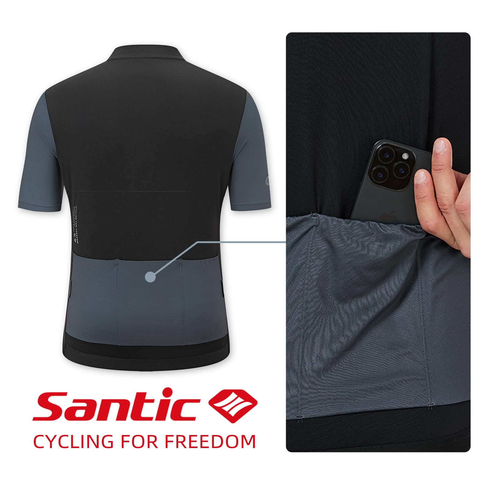 Santic Maillot Ciclista Hombre Top Ciclismo Bicicleta Bici Transpirable Secado Rápido Reflectante Jersey Ciclista Yorkson - 5