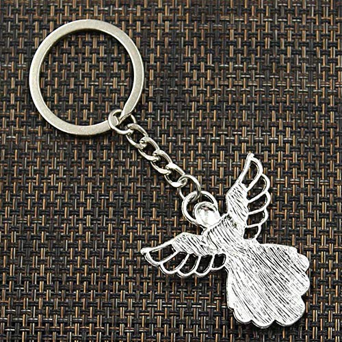 Phaeton 50Pcs Silver Tone Guardian Angel Charm Keychain Key Ring #TOP3