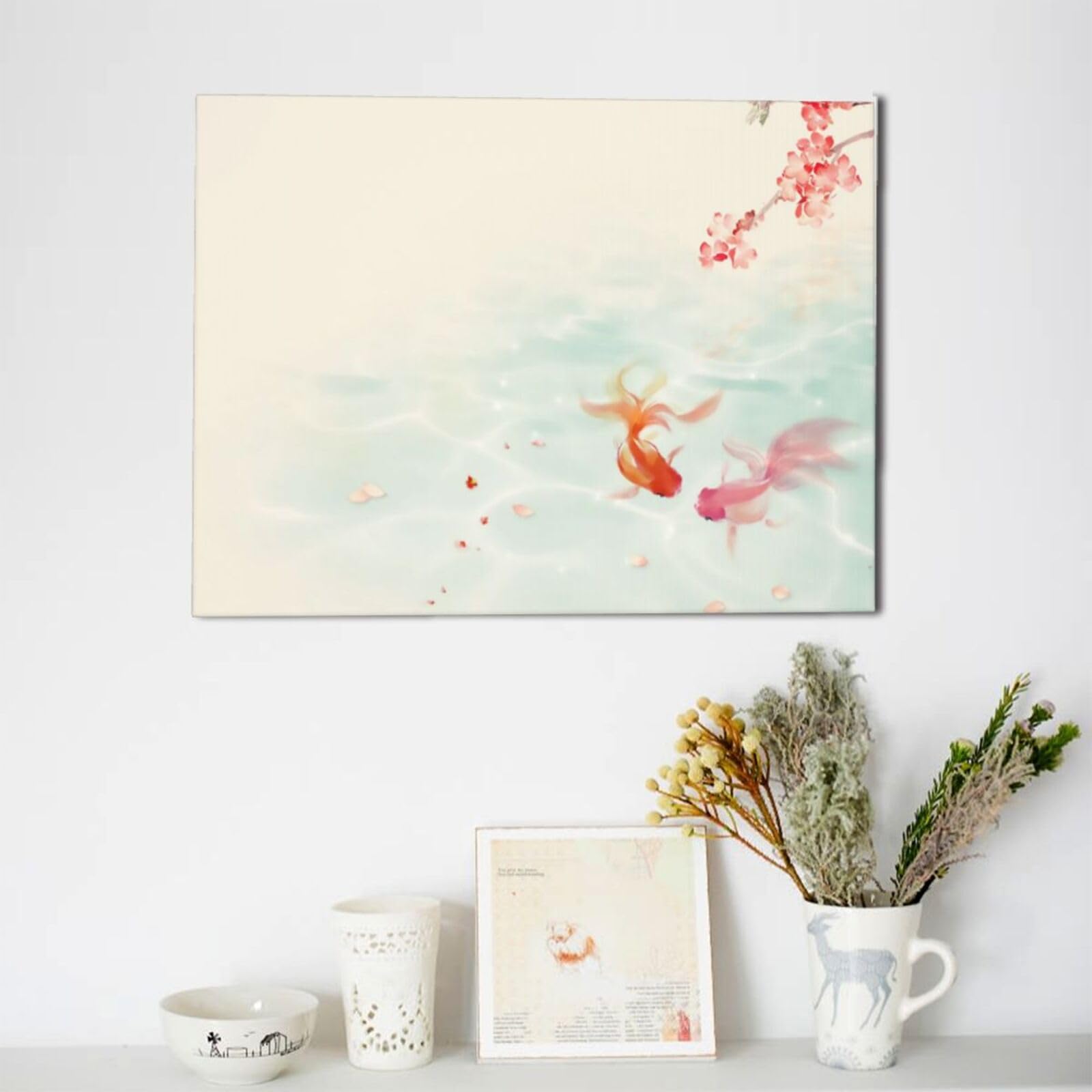 Amazon.co.jp: 金魚 アートポスター アートパネル キャンバス絵画