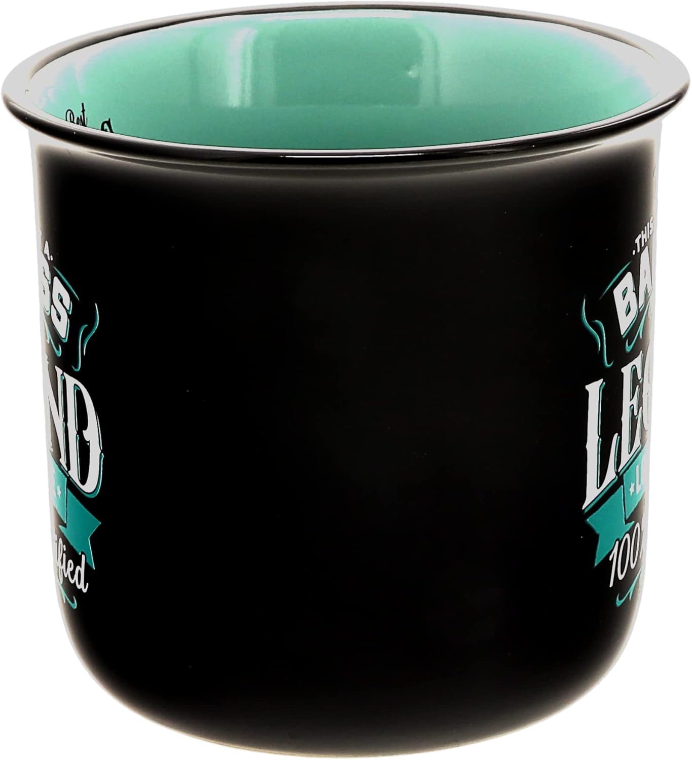 Pavilion Gift Company - Badass Legend - Ceramic 13-ounce Campfire Mug, Double Sided Coffee Cup, Sarcastic Mug, Sassy Gifts For Women, 1 Count, Black/Teal - Image 8