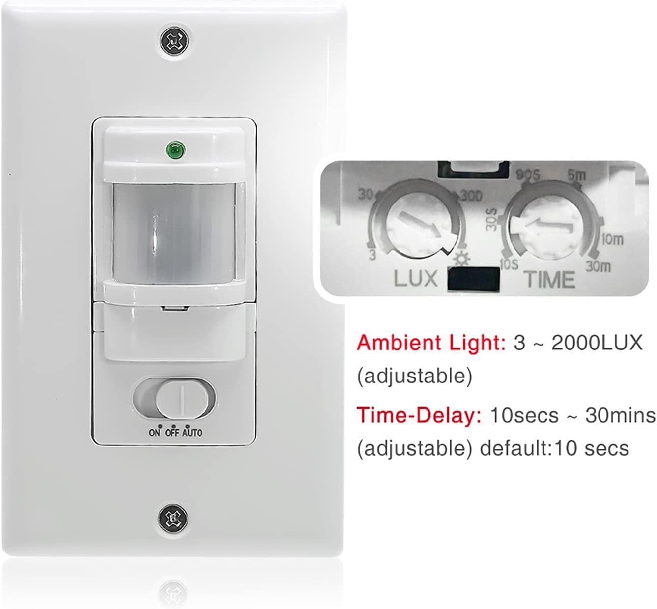 110V ~220V AC ON Off Auto Wall Mounted Motion Sensor Switch,Automatic Infrared Light Switch with Light Control Sensor Nicely