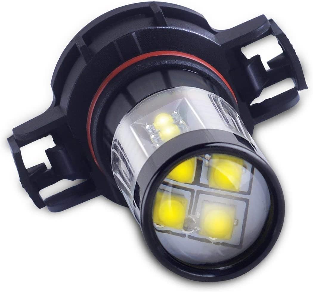 Alla Lighting Premium 80W 2504 PSX24W LED Fog Lights Bulbs 12276 Upgrade, 6000K Xenon White PG20/7 Base Extremely Super Bright 12V Lamps Replacement