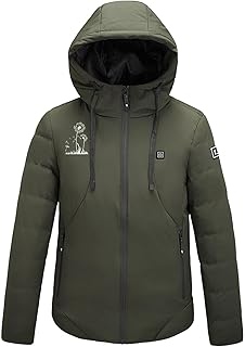 2023 Electric Heated Coat Heated Hooded Clothing Dandelion Print Hoodie Heated Jacket for Women and Men Winter 4 Heating Zone Heated Down Body Winter USB Thermal Heated Vest for Outdoor Camping