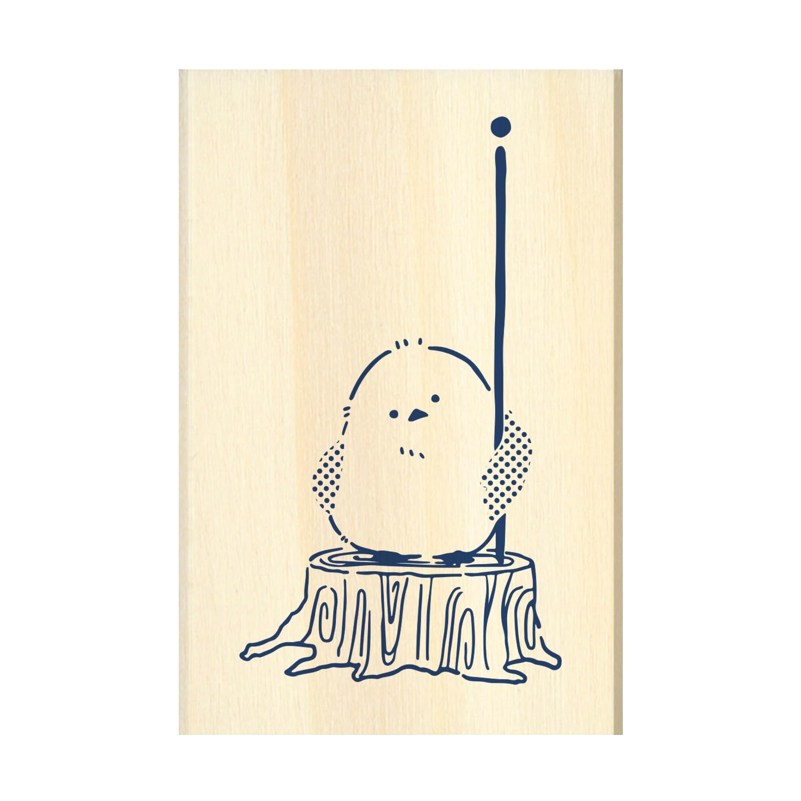 Beverly Hanko Wood Rubber Stamp TSW-162 Shimaenaga Bird Planner Japan