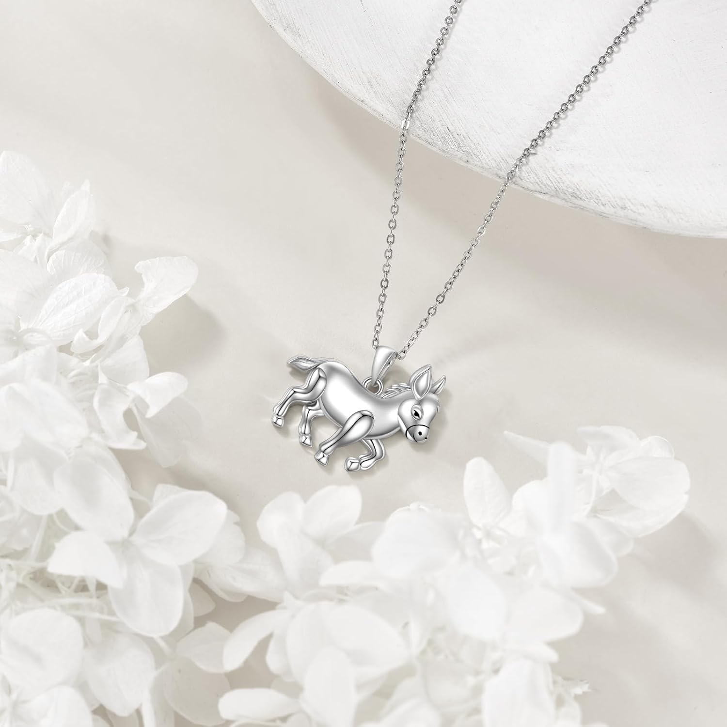 Yorkie Dog Wolf Donkey Ladybug Cross Necklace 925 Sterling Silver Animal Pendant for Women Lovers Jewelry - Image 3