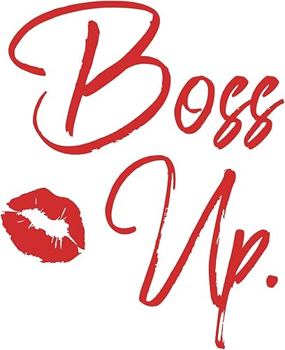 Miniatura 4 de Calcomanía de vinilo para pared, diseño de Boss Up, 21 x 17 pulgadas, con cita motivacional para mujer, con forma de beso, para el hogar,