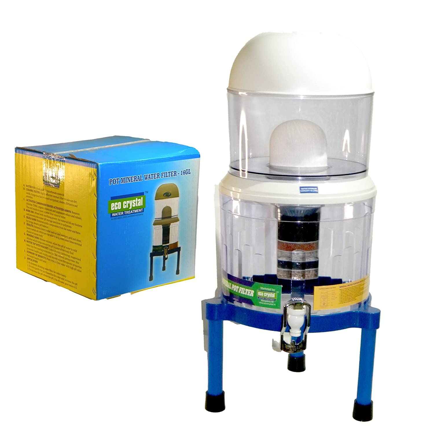 ECO CRYSTAL Pot Mineral Water Filter 16GL Amazon.in Home & Kitchen