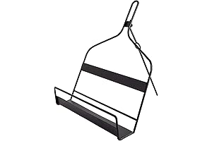 AuldHome Rustic Black Metal Cookbook Stand; Vintage Recipe Holder for Cooking and Baking