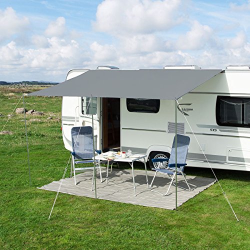 Sonnenvordach Playa 350 x 240 cm grau Sport & Freizeit