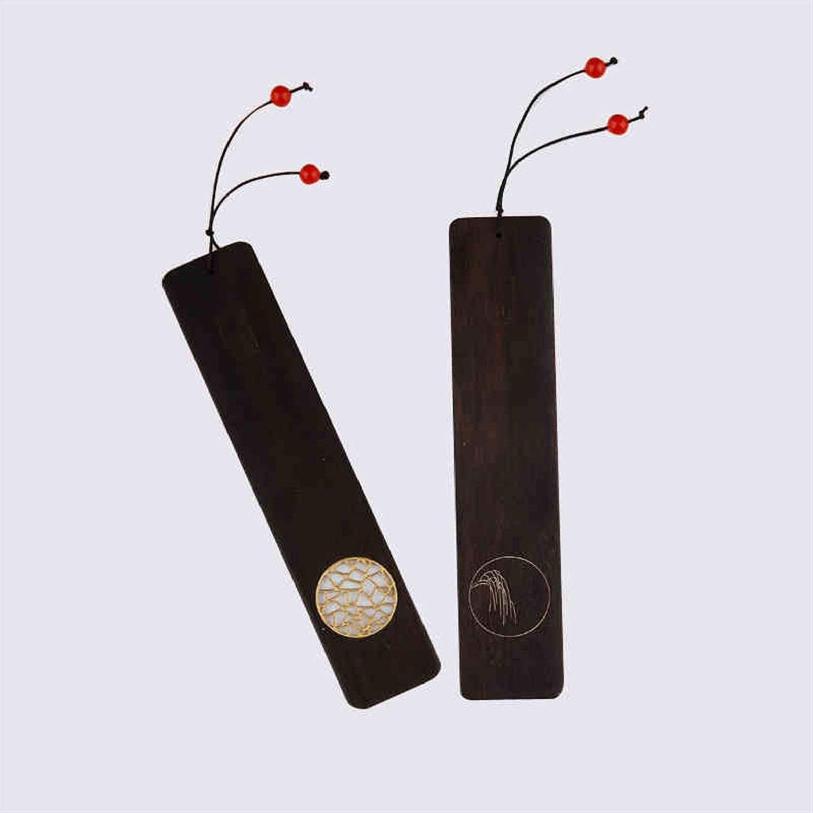 Śliczne Zakładki 2 Sztuk Chiński styl Retro Handmade Bookmarks, Creative Copper Inlay Drewniane Hollow Sandalwood Bookmark Zestaw, Business Prezent Wyjątkowe Prezenty