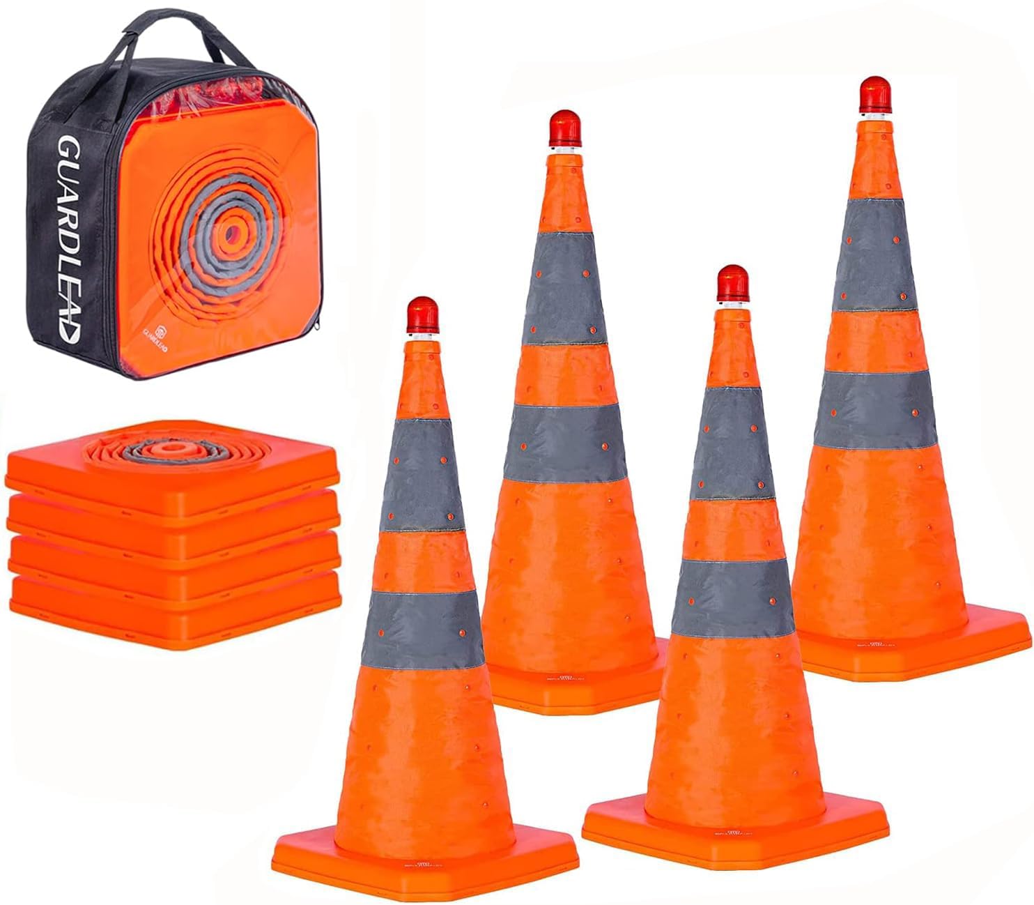 4 Pack 28 inch Collapsible Cones