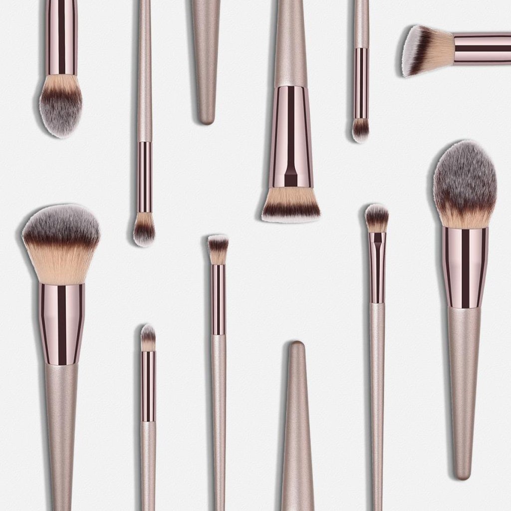 Set di 5 pennelli professionali per trucco, ombretto, fondotinta, cosmetici, 10 pezzi
