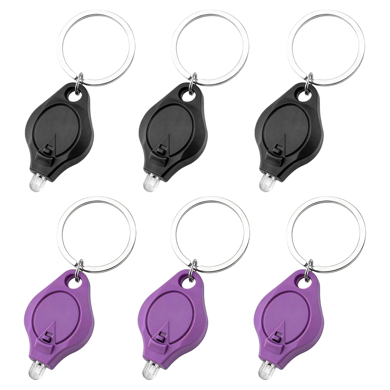 6 Pcs Note Checker UV Light, UV Note Checker Light, UV Money Detector for Banknotes and Documents, Pocket Size Keyring Flashlight, Counterfeit Detection Light for Paper Notes Watermarks(Black&Purple)