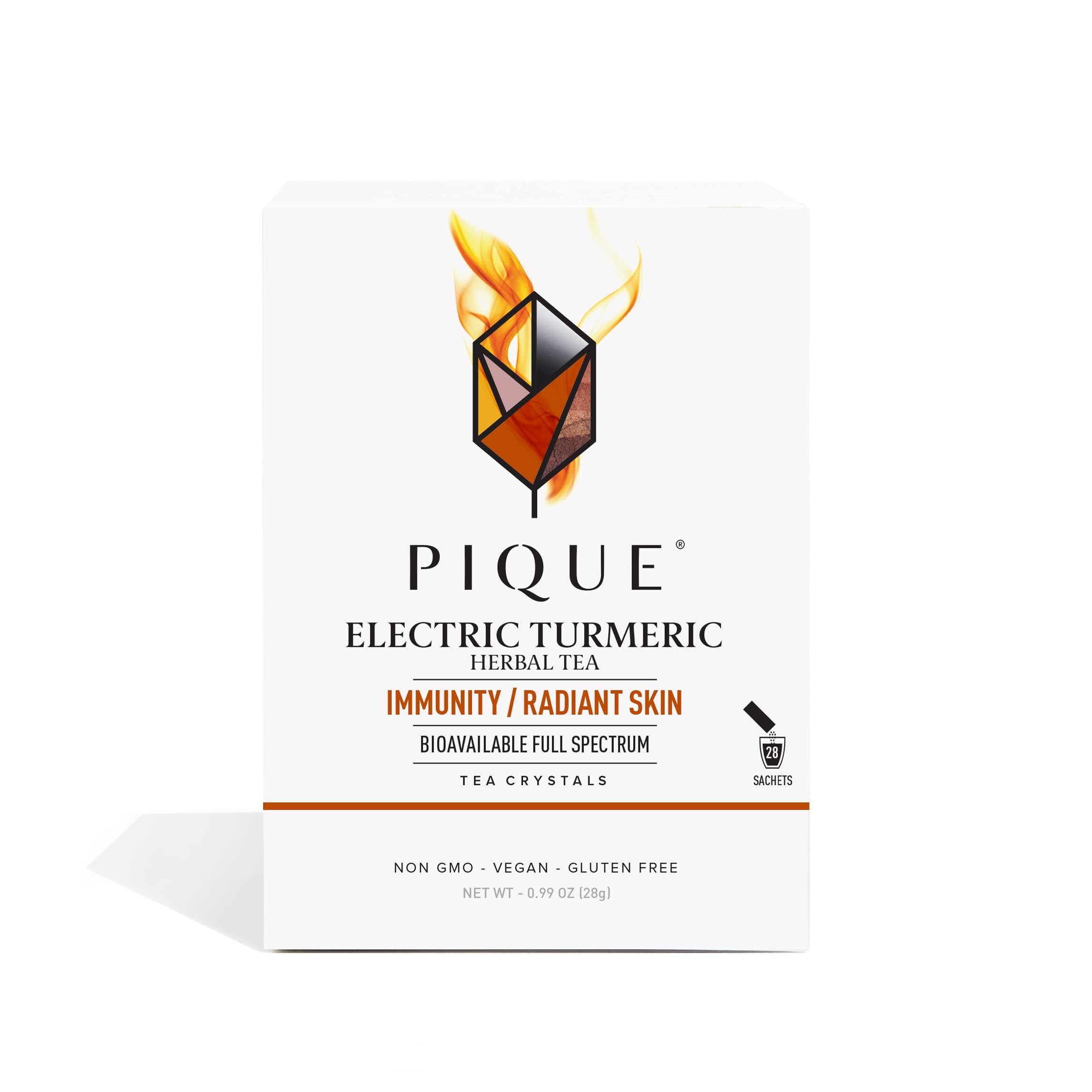 Pique Electric Turmeric - Supports Radiant Skin, Healthy Immunity and Natural Inflammatory Response - 28ct Single Serve Sticks (Pack of 1)