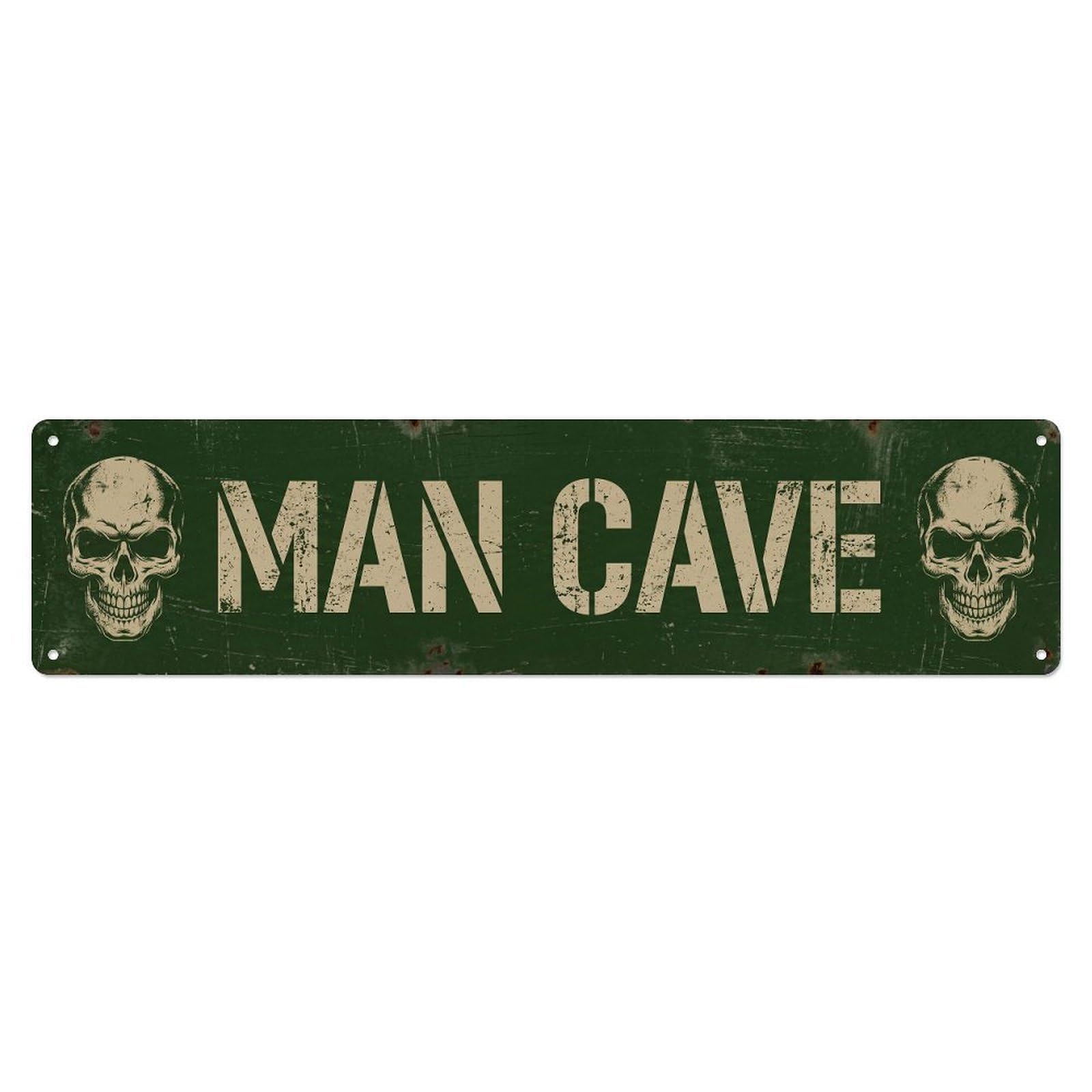 Gtthok Vintage Style Vintage Man Cave Authentic Finds Retro Slogans Metal Tin Sign Plaque Wall Decor For Cafe, Club, Garden Metal Poster 4X16inch