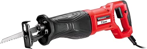 Powerbuilt Sierra recíproca con 2 cuchillas, 6 pulgadas 7.5 amperios, madera cortada, metal, plástico, pivote de corte ajustable, trabajo de