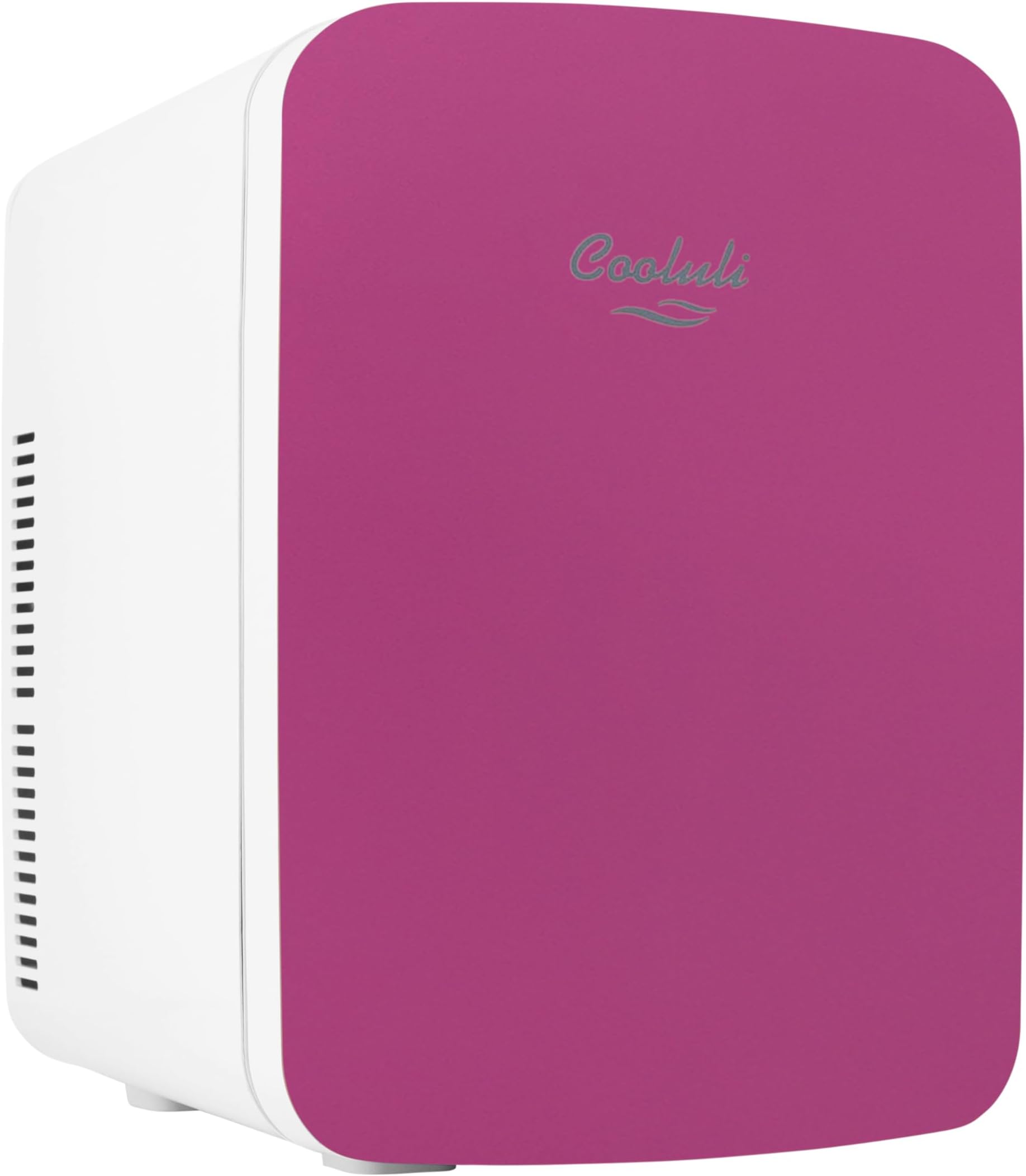 Cooluli 15L Mini Fridge for Bedroom - Car, Office Desk & College Dorm Room - 12v Portable Cooler & Warmer for Food, Drinks, Skincare, Beauty & Makeup - AC/DC Small Refrigerator with Glass Front, Pink