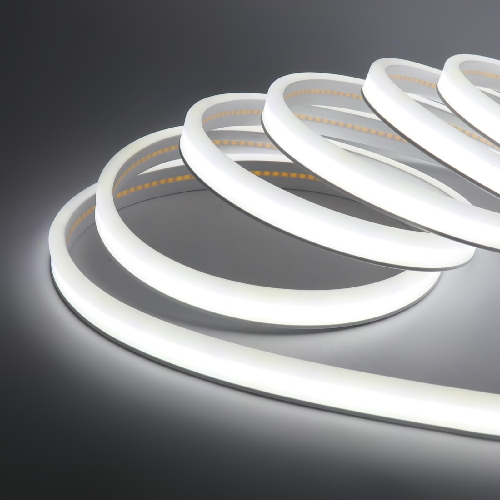 KISUFU 12V Tira LED COB, IP65 Impermeable 2 PIN Neon Led Strip 320 LEDs/m Luminiscencia de doble cara Tiras de Luces LED para Cocina, dormitorio, salón, iluminación.(Sin adaptadores de alimentación)