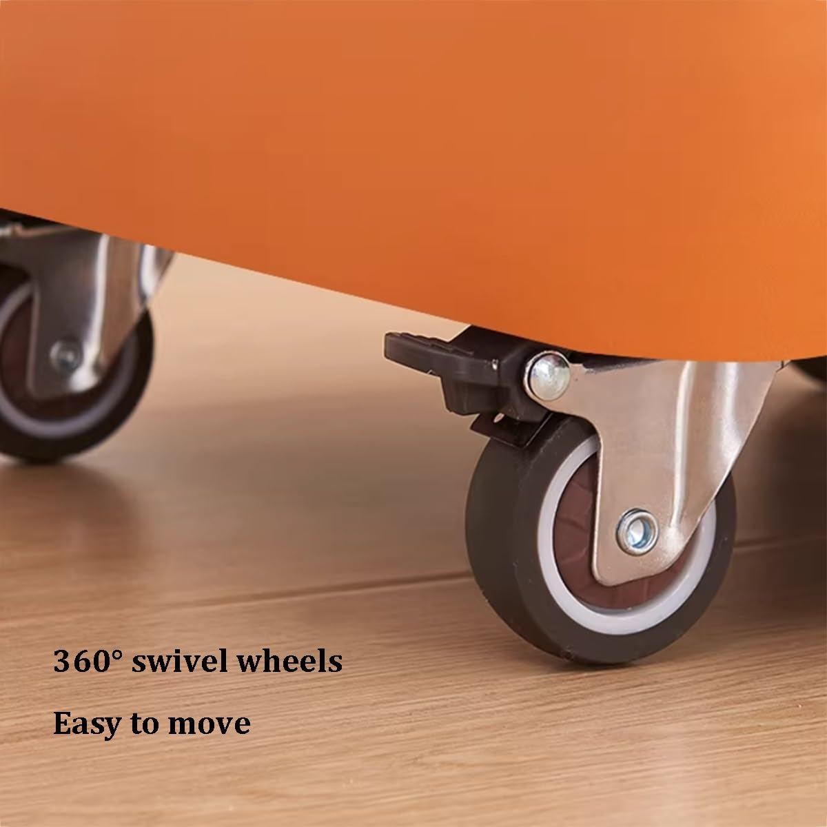 Sgabello quadrato con ruote, sedile imbottito girevole a 360 gradi, poggiapiedi girevole in pelle per ingresso domestico e yoga