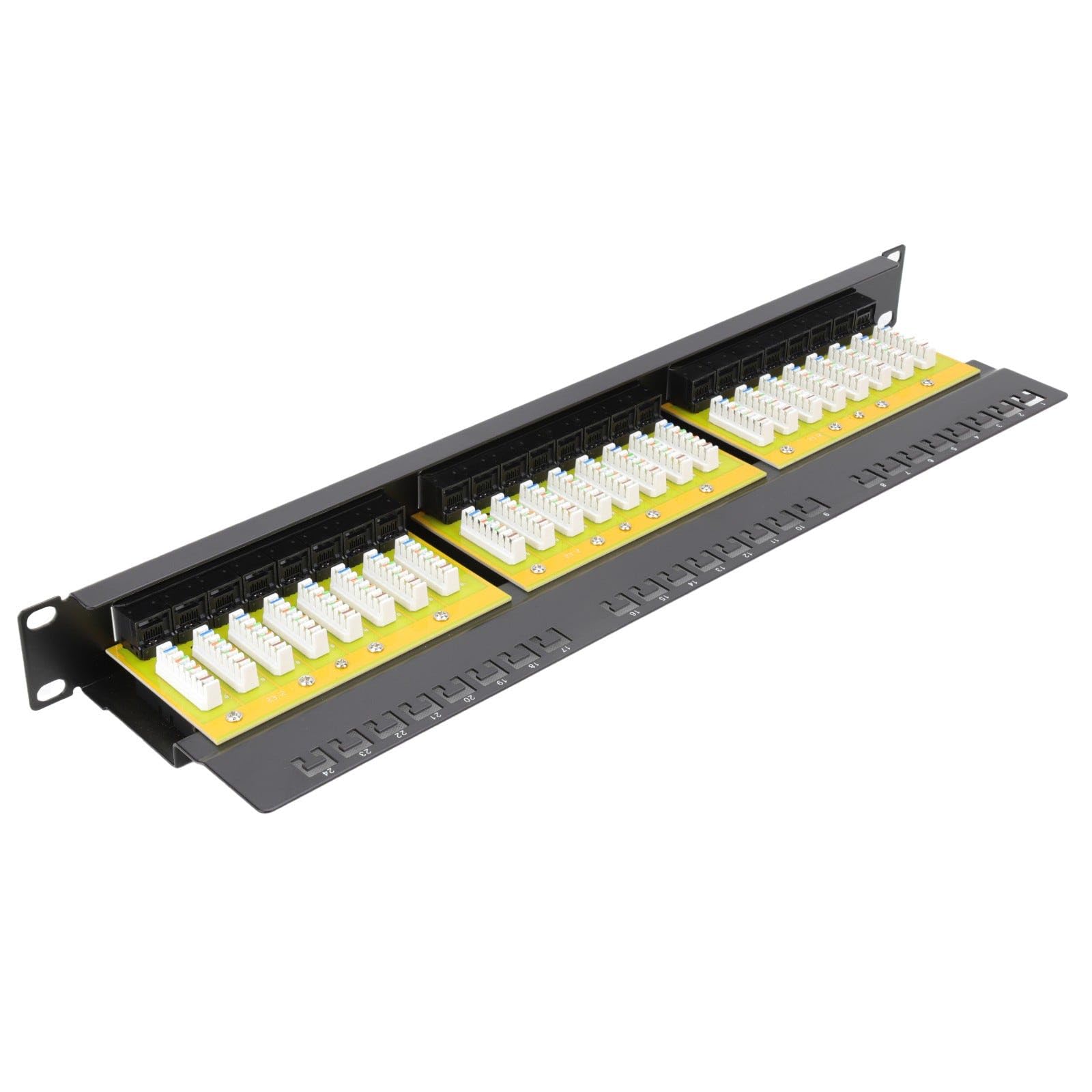 24 Port Vertical Punchdown CAT6 Patch Panel 19 inch Network UTP & Cable Management