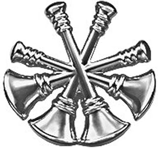 Fire Department Bugle Deputy Chief Rank Collar Lapel Pin Insignia (Pair)