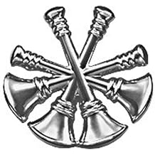 First Class Fire Department Bugle Deputy Chief Rank Collar Lapel Pin Insignia Pair