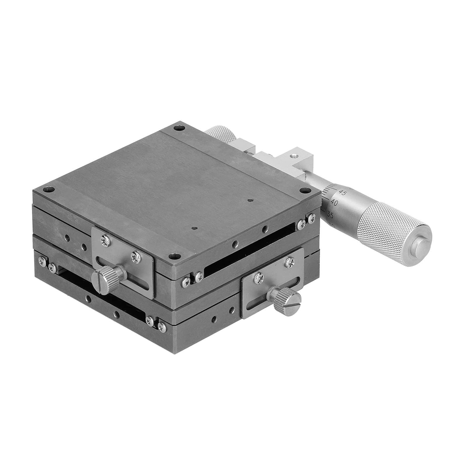 Poradnik piłki liniowy | Ręczny Twist Fine - Tune Platform XYSG80 80X80MM | Dla urządzeń optycznych/pomiarowych/półprzewodnikowych | Stop aluminium, obciążenie 255,8 n
