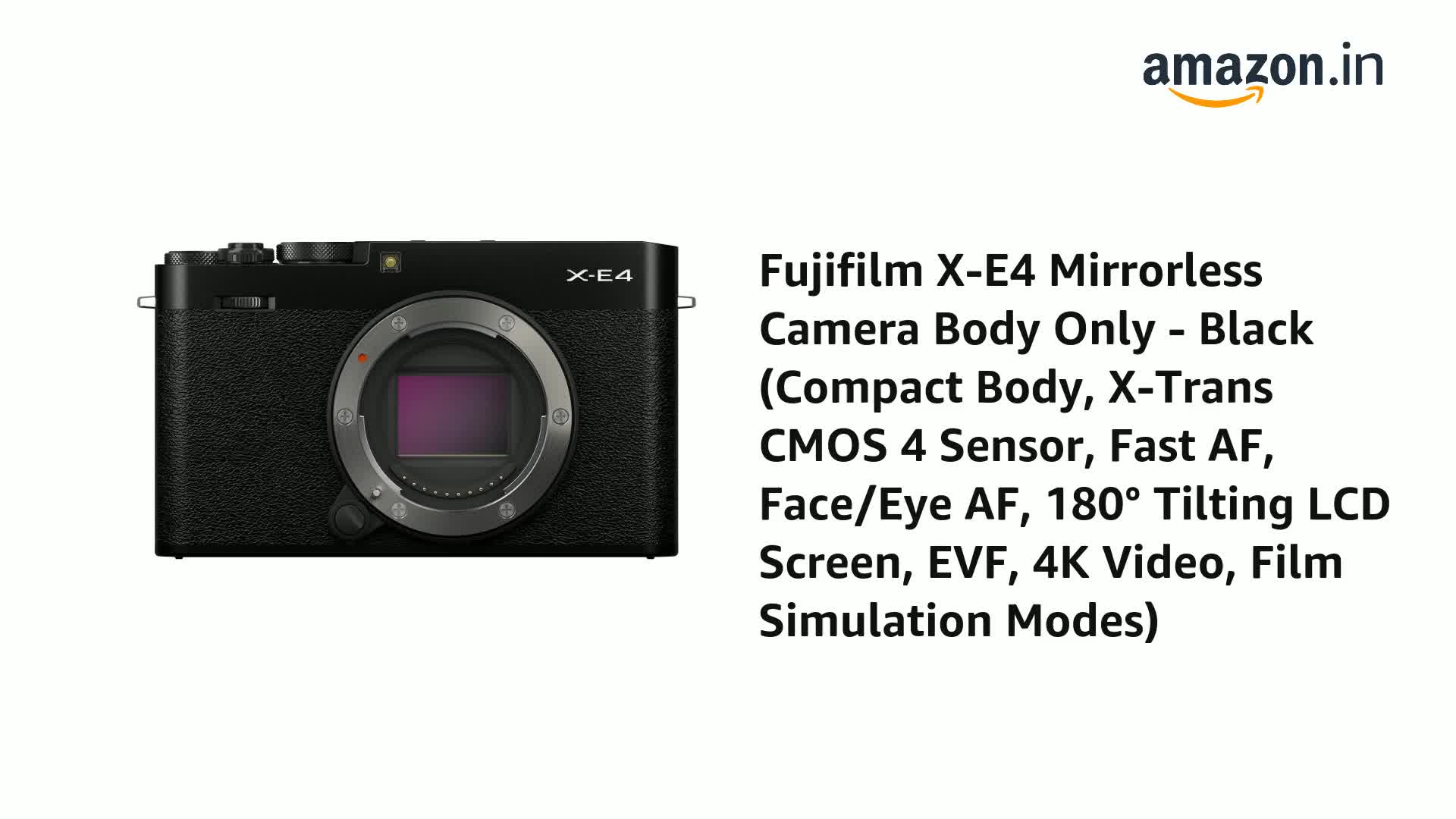 Buy Fujifilm X-E4 Mirrorless Camera Body Only - Black (Compact
