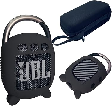 JCHPINE Silicone Cover and Carrying Case for JBL Clip 4 Bluetooth Speaker