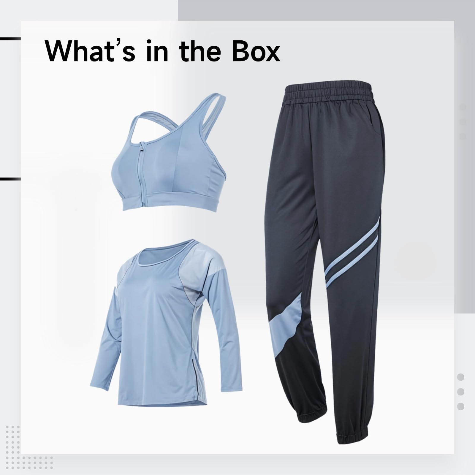 Set da yoga da donna, taglia XXL, composto da canottiera, maglia a maniche lunghe e pantaloni, poliestere spandex traspirante, adatto per 155-180 cm, 45-75 kg