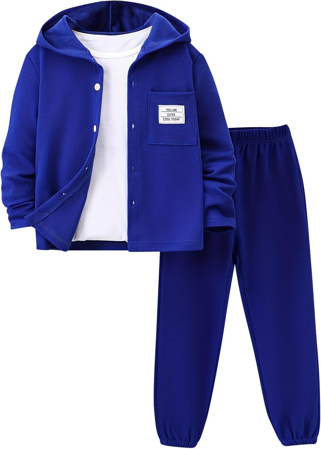 JOLYSHILD Kids Boys Clothes set 2 Piece Button Front Hoodie Pants Set Sweatsuit Fall Winter Outfits 4-12Y