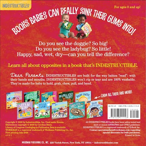 Indestructibles: Big and Little: A Book of Opposites: Chew Proof Rip Proof Nontoxic 100% Washable (B