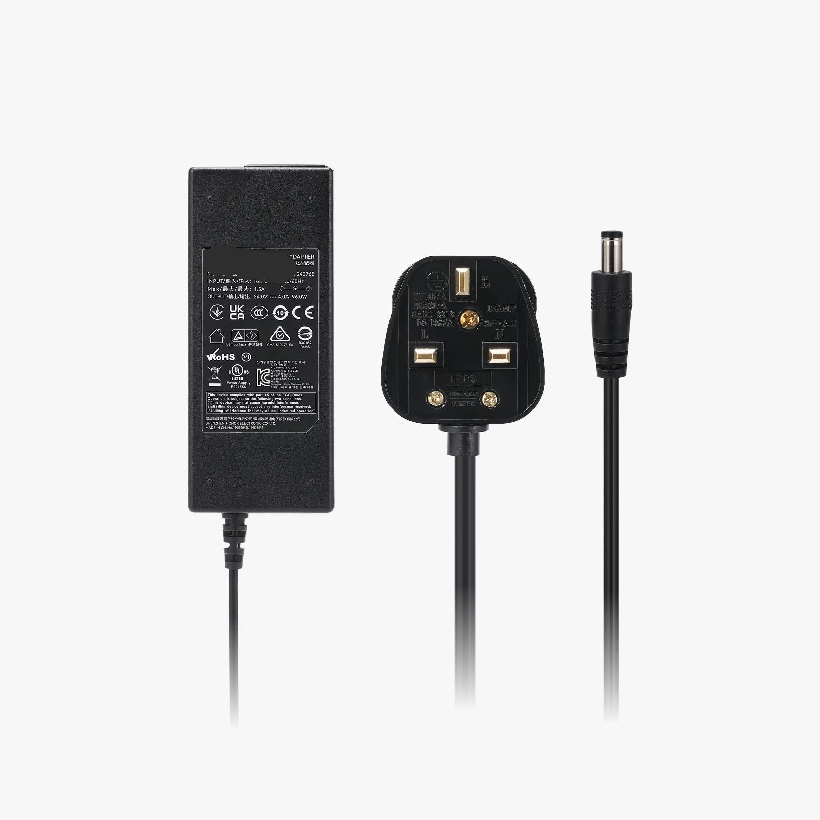 Switching Adapter for Bambu AMS 2 Pro Power Supply with EU/US/UK Plug Official 3D Printer Parts for Bambu P2S H2S(UK Plug)