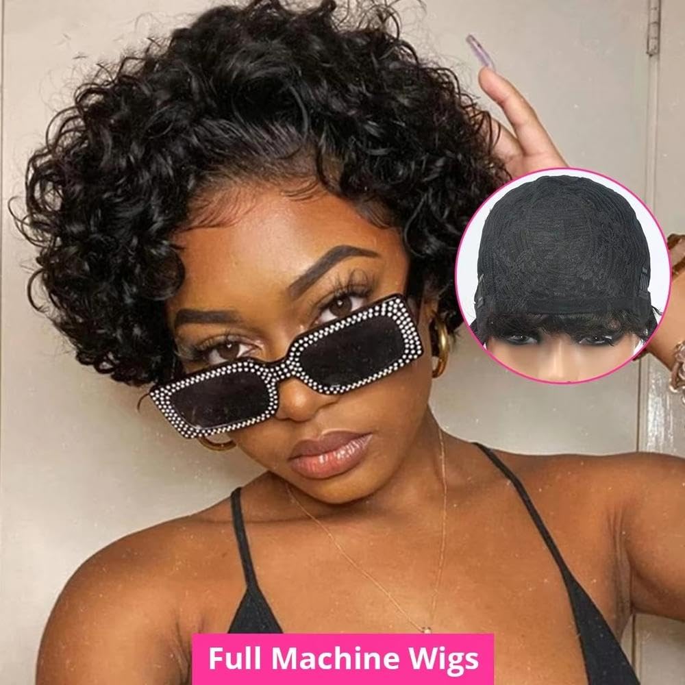 Haarpflege 13x4 Spitze Frontal Echthaar Perücke Kurze Bob Perücken Für Frauen(Full Machine Wig)